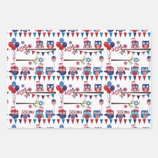 Rot weiß und blau geschenkpapier set (Vorderseite 2)