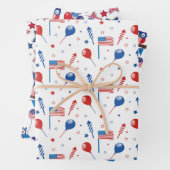 Rot weiß und blau geschenkpapier set (Beispiel)