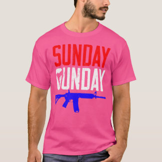 Rot weiß und blau gestört Sonntagsgunday Gun T-Shirt