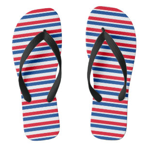 Rot, Weiß und Blau gestreift  Badesandalen