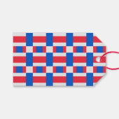 rot-weiß und blau gestrichelte Druckfarbe Geschenkanhänger (Vorderseite (Horizontal))