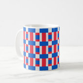 rot-weiß und blau gestrichelte Druckfarbe Kaffeetasse (Vorderseite Links)