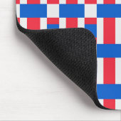 rot-weiß und blau gestrichelte Druckfarbe Mousepad (Ecke)