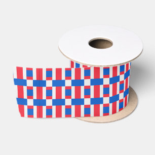 rot-weiß und blau gestrichelte Druckfarbe Satinband