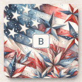 Rot weiß und Blau Getränkeuntersetzer (Vorderseite)