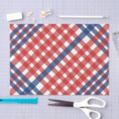 Rot, Weiß und Blau Gingham Kariert Seidenpapier (Handwerk)