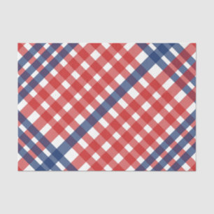 Rot, Weiß und Blau Gingham Kariert Seidenpapier