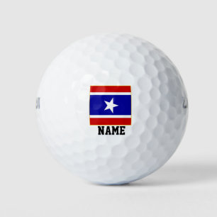 ROT WEISS UND BLAU GOLFBALL