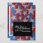 Rot weiß und blau haben wir die GRILLEN der Hausha Einladung (Vorne/Hinten)