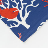 Rot-Weiß und Blau-Hummer Küste Gemustert Fleecedecke (Ecke)