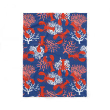 Rot-Weiß und Blau-Hummer Küste Gemustert