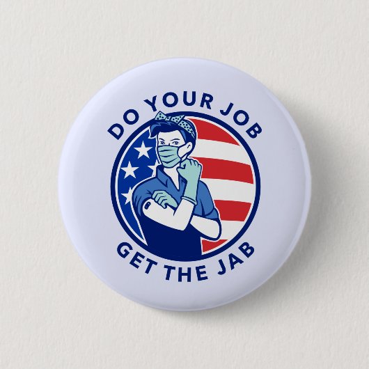 Rot, Weiß und Blau Impfung Button (Vorderseite)