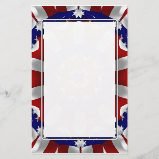 Rot, Weiß und Blau Kali Briefpapier (Vorderseite)