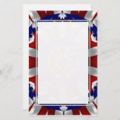 Rot, Weiß und Blau Kali Briefpapier (Vorne/Hinten)