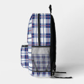 Rot, Weiß und Blau Kariert Bedruckter Rucksack (Rechts)