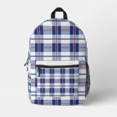 Rot, Weiß und Blau Kariert Bedruckter Rucksack (Vorderseite)