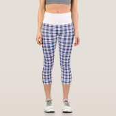 Rot, Weiß und Blau Kariert Capri Leggings (Vorderseite)