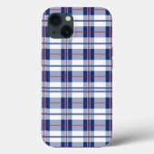 Rot, Weiß und Blau Kariert Case-Mate iPhone Hülle (Rückseite)