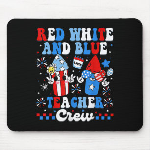 Rot Weiß Und Blau Lehrer Crew Amerikanische Flagge Mousepad