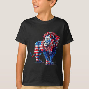 Rot weiß und blau Löwe T-Shirt