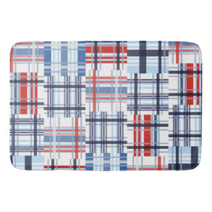 Rot, Weiß und Blau Madras Badematte