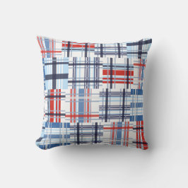 Rot, Weiß und Blau Madras Kissen