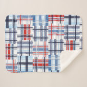 Rot, Weiß und Blau Madras Sherpa Blanket Sherpadecke (Vorderseite (Horizontal))