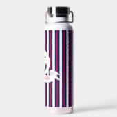 Rot, Weiß und Blau mit Anker-Wasserflasche Trinkflasche (Rückseite)