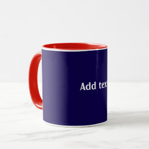 Rot, weiß und Blau mit weißem Text, Tasse