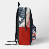 Rot-Weiß und Blau-Monogramm Bedruckter Rucksack (Links)