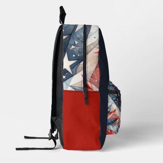 Rot-Weiß und Blau-Monogramm Bedruckter Rucksack (Links)