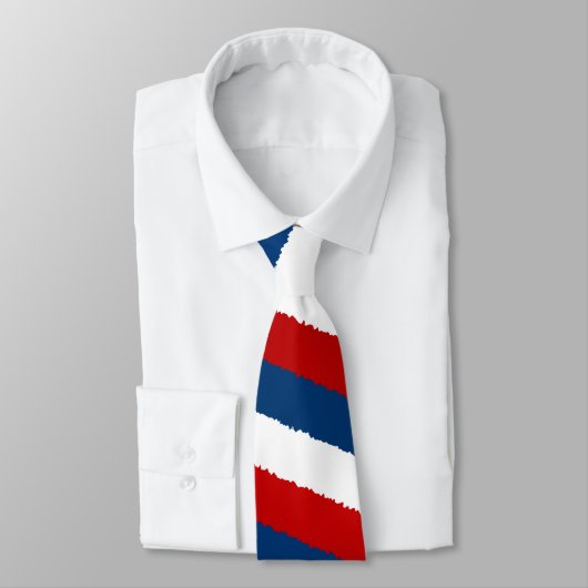 Rot, Weiß und Blau-Muster Krawatte (Gebunden)