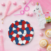 Rot, Weiß und Blau-Muster Pappteller (Party)