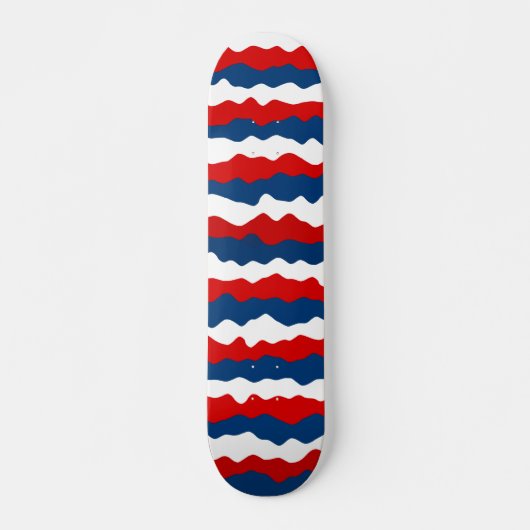Rot, Weiß und Blau-Muster Skateboard (Vorne)