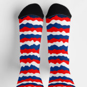 Rot, Weiß und Blau Muster Socken (Oben)
