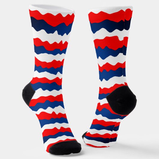 Rot, Weiß und Blau Muster Socken (Gewinkelt)