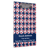 Rot, Weiß und Blau, Name, danke Coach Soccer    Klemmbrett (Rechts)