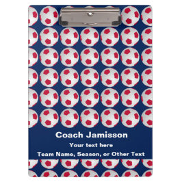 Rot, Weiß und Blau, Name, danke Coach Soccer Klemmbrett