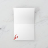 Rot, Weiß und Blau Nautilus-Hummer Dankeskarte (Innenseite)