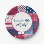 Rot, Weiß und Blau Pappteller (Vorderseite)