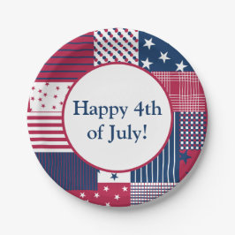 Rot, Weiß und Blau Pappteller