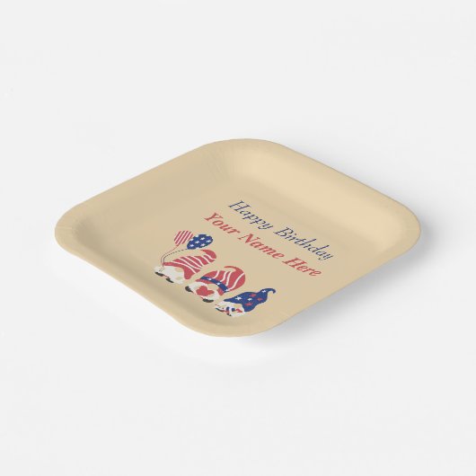 Rot, Weiß und Blau Pappteller (Gewinkelt)