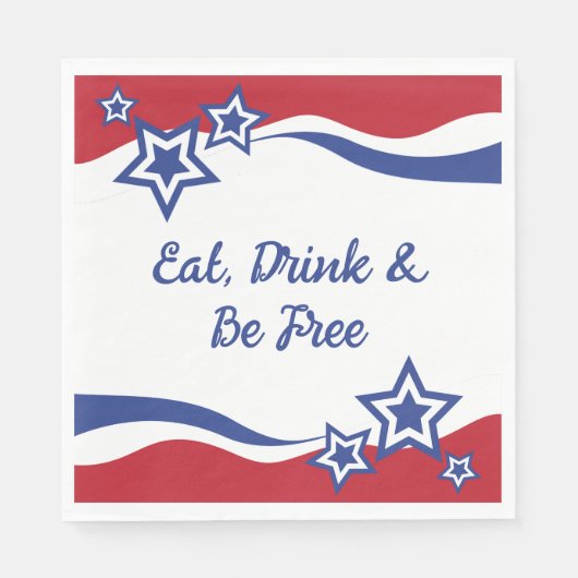 Rot, Weiß und Blau Patriotisch Serviette (Vorderseite)