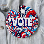 Rot, Weiß und Blau Patriotische US-Flagge Abstimmu Button (Beispiel)