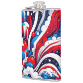 Rot, Weiß und Blau Patriotische US-Flagge Flachmann (Links)