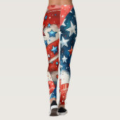 Rot, Weiß und Blau | Patriotischer Amerikanische U Leggings (Rückseite)