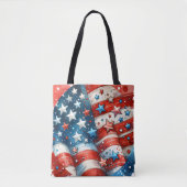 Rot, Weiß und Blau | Patriotischer Amerikanische U Tasche (Vorderseite)
