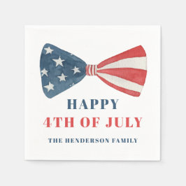 Rot, Weiß und Blau Patriotischer Bow 4. Juli Serviette