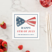 Rot, Weiß und Blau Patriotischer Bow 4. Juli Serviette (Beispiel)