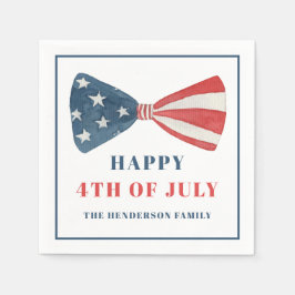 Rot, Weiß und Blau Patriotischer Bow 4. Juli Serviette